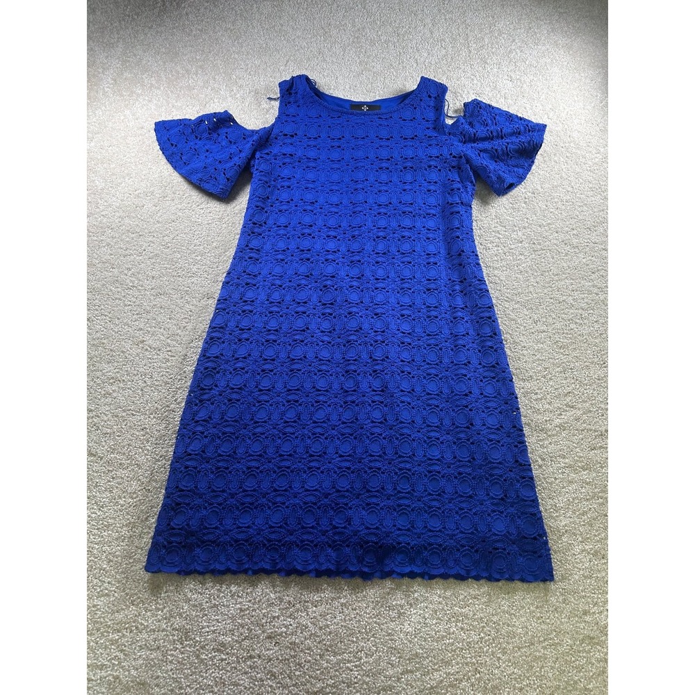Ronni Nicole Women's Royal Blue Lace Cold Shoulder Dress Size 10
